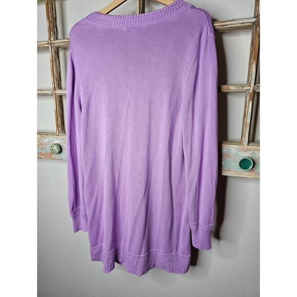 Cardigan by Isaac Mizrahi Purple Button Front Ladies size XL - Picture 9 of 11